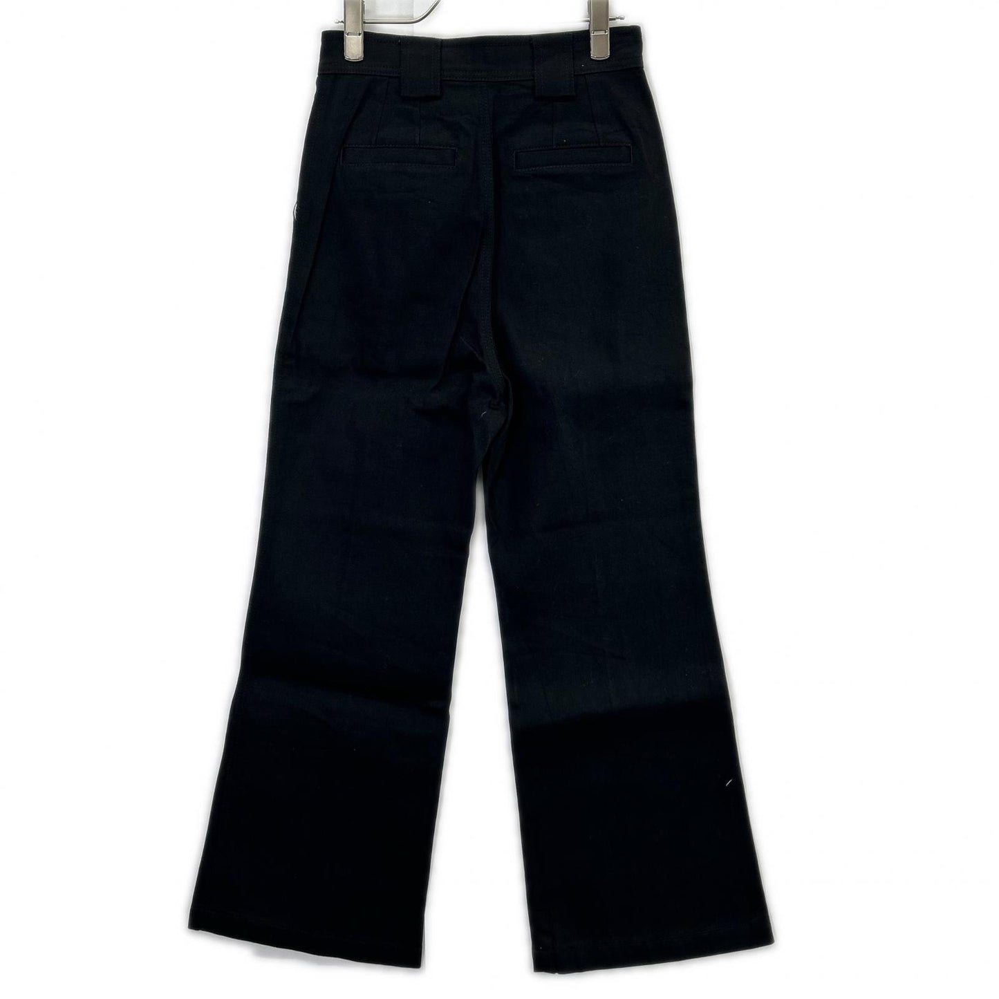 LANVIN en Bleu ランバンオンブルー ブラック フロントシームデニムフレアパンツ ボトムス