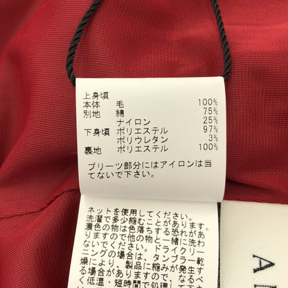 ANAYI アナイ レッド シアーパフスリーブドッキングワンピース ワンピース トップス