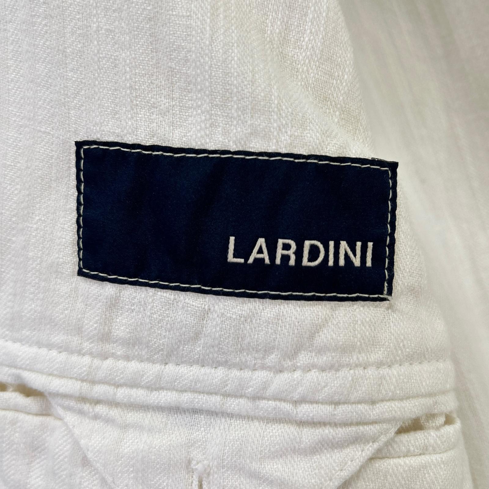 LARDINI ラルディーニ EE385AV-92 ホワイト コットン シャドウストライプ ピークドラペル 3Bシングルジャケット ジャケット
