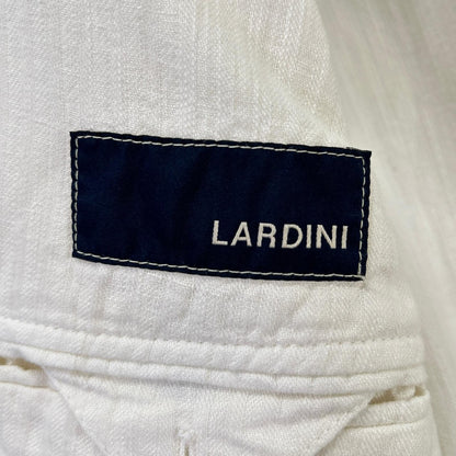 LARDINI ラルディーニ EE385AV-92 ホワイト コットン シャドウストライプ ピークドラペル 3Bシングルジャケット ジャケット