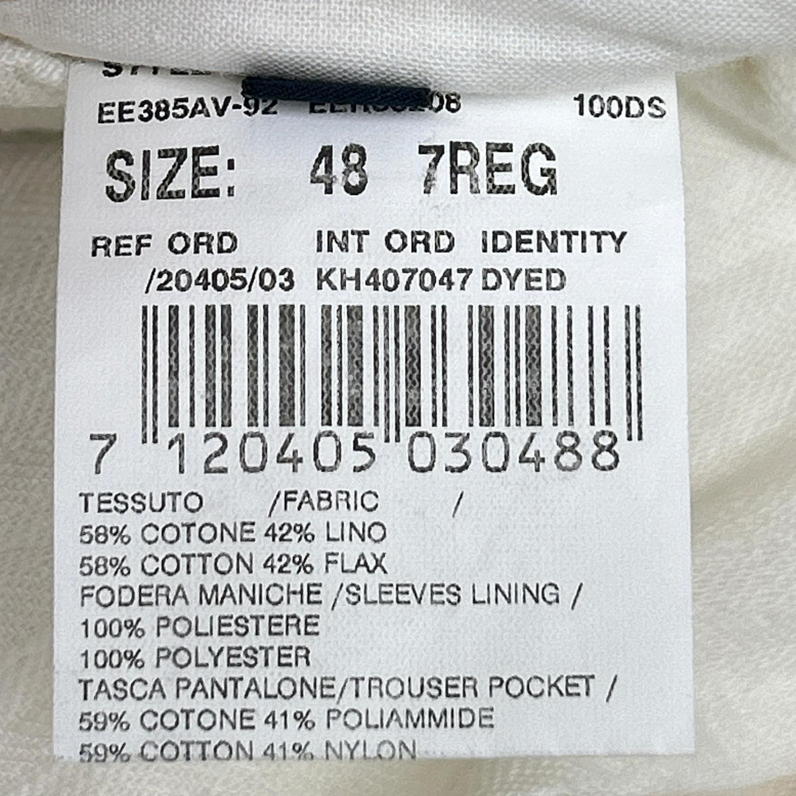 LARDINI EE385AV-92 White cotton shadow-stripe peak-lapel 3-button single-breasted jacket Jacket