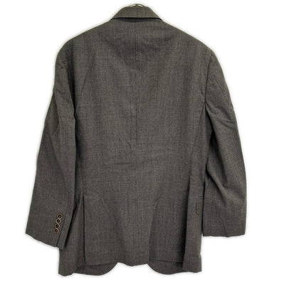 BRUNELLO CUCINELLI ブルネロクチネリ TE92210 グレー ウール ハウンドトゥース 段返り 3Bテーラードジャケット ジャケット