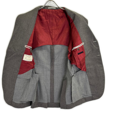 BRUNELLO CUCINELLI ブルネロクチネリ TE92210 グレー ウール ハウンドトゥース 段返り 3Bテーラードジャケット ジャケット