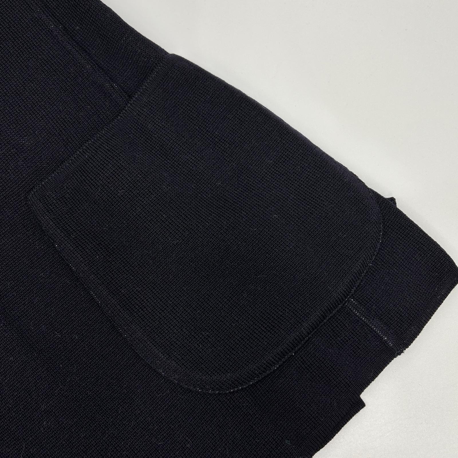 LARDINI JWLJM56J Black 100% wool solid Milano-rib knit jacket with boutonnière Jacket