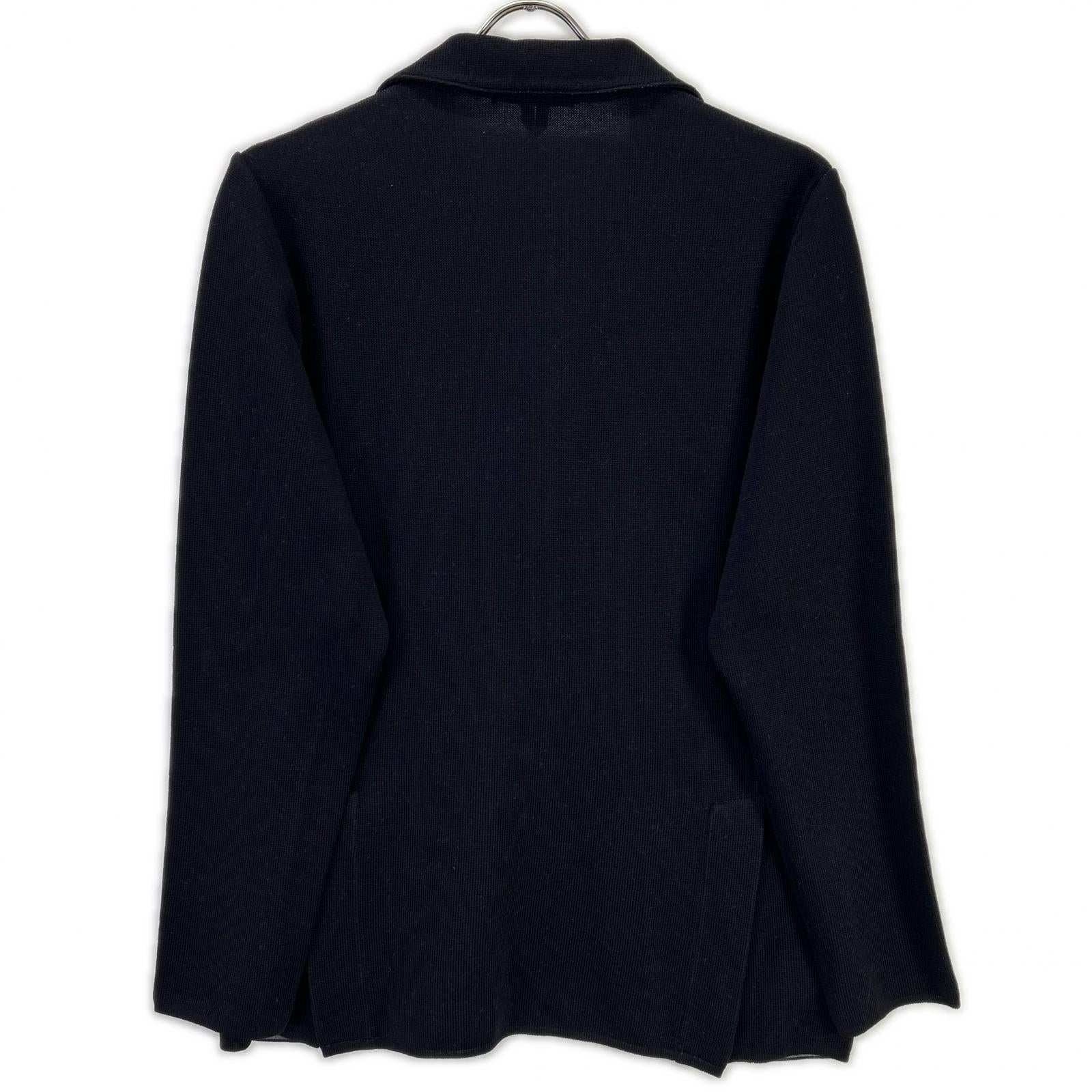 LARDINI ラルディーニ JWLJM56J ブラック ウール100 ブートニエール ミラノリブ ソリッドニットジャケット ジャケット