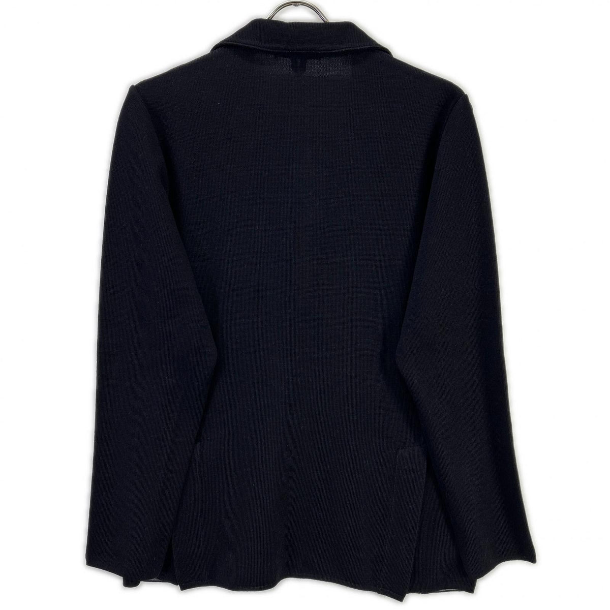 LARDINI ラルディーニ JWLJM56J ブラック ウール100 ブートニエール ミラノリブ ソリッドニットジャケット ジャケット