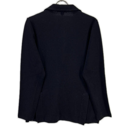 LARDINI ラルディーニ JWLJM56J ブラック ウール100 ブートニエール ミラノリブ ソリッドニットジャケット ジャケット
