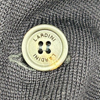 LARDINI JWLJM56J Black 100% wool solid Milano-rib knit jacket with boutonnière Jacket