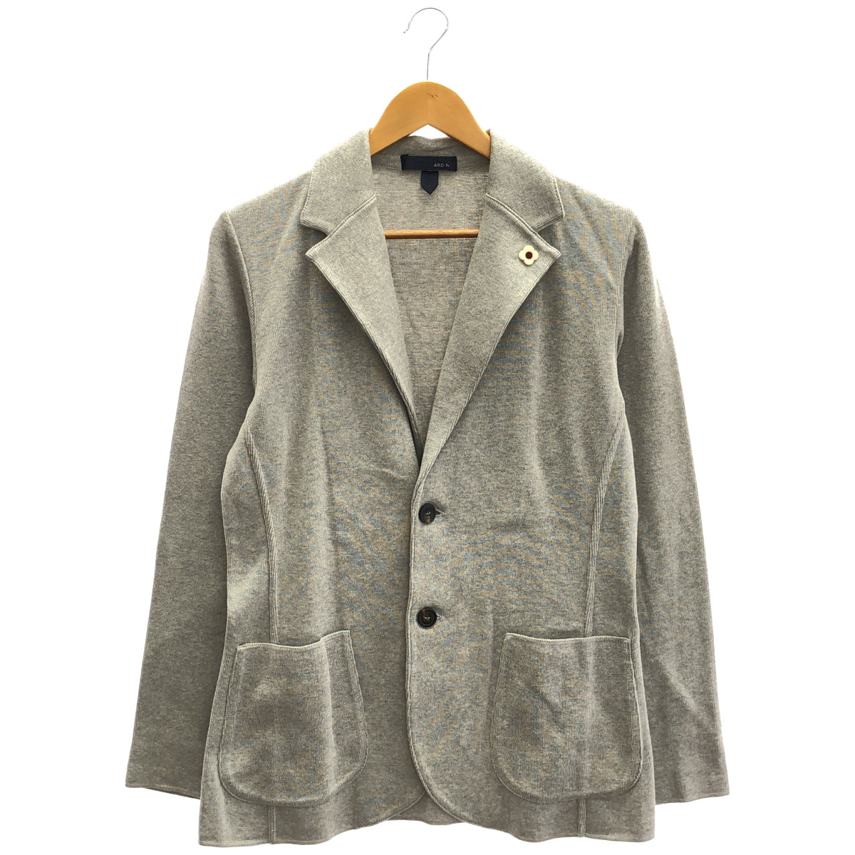 LARDINI ラルディーニ JVLJM56J グレー ブートニエール コットン ミラノリブ ソリッドニットジャケット ジャケット