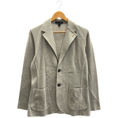 LARDINI ラルディーニ JVLJM56J グレー ブートニエール コットン ミラノリブ ソリッドニットジャケット ジャケット