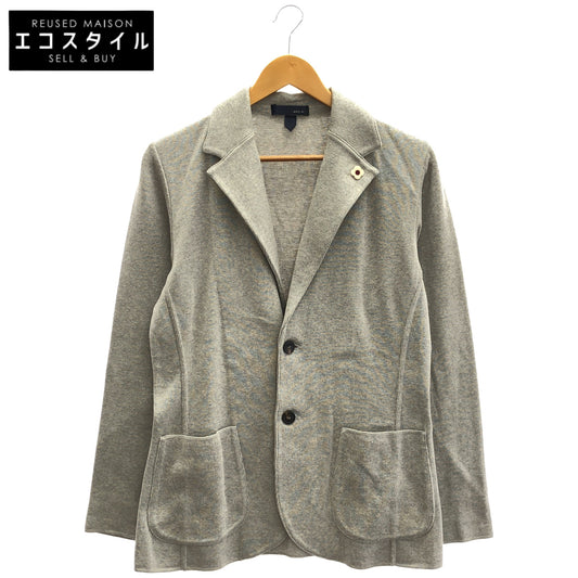 LARDINI ラルディーニ JVLJM56J グレー ブートニエール コットン ミラノリブ ソリッドニットジャケット ジャケット