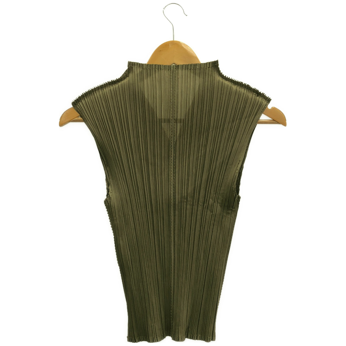 PLEATS PLEASE プリーツプリーズ PP31-JK222 カーキ Vネックモックネックノースリーブトップス トップス
