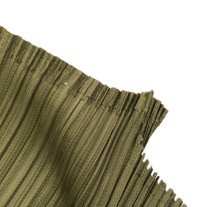 PLEATS PLEASE プリーツプリーズ PP31-JK222 カーキ Vネックモックネックノースリーブトップス トップス