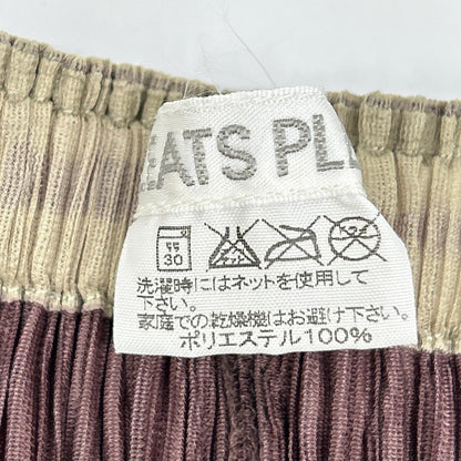PLEATS PLEASE プリーツプリーズ PP31-JG782 ベージュ×ブラウン サイドスリットレイヤードデザインロングスカート スカート