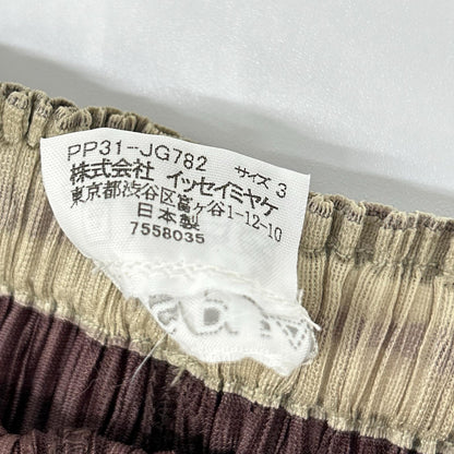 PLEATS PLEASE プリーツプリーズ PP31-JG782 ベージュ×ブラウン サイドスリットレイヤードデザインロングスカート スカート