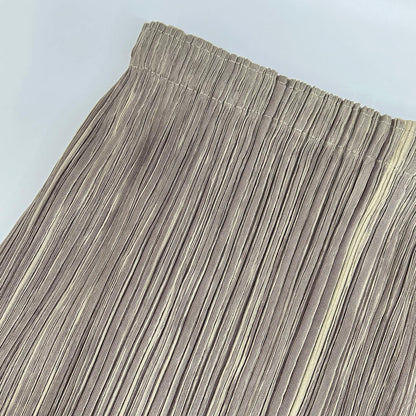 PLEATS PLEASE プリーツプリーズ PP31-JG782 ベージュ×ブラウン サイドスリットレイヤードデザインロングスカート スカート
