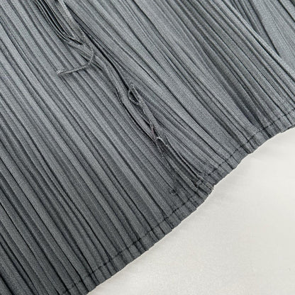 PLEATS PLEASE PP31-JG207 Gray Raw-Edge Design Long Skirt
