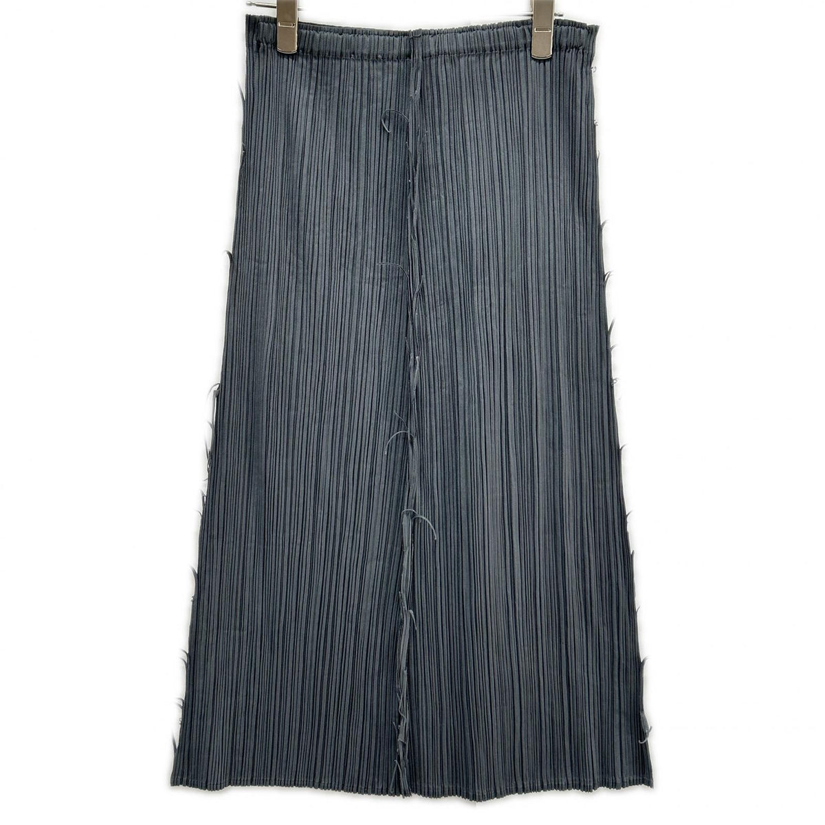 PLEATS PLEASE PP31-JG207 Gray Raw-Edge Design Long Skirt