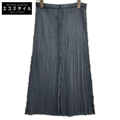 PLEATS PLEASE PP31-JG207 Gray Raw-Edge Design Long Skirt
