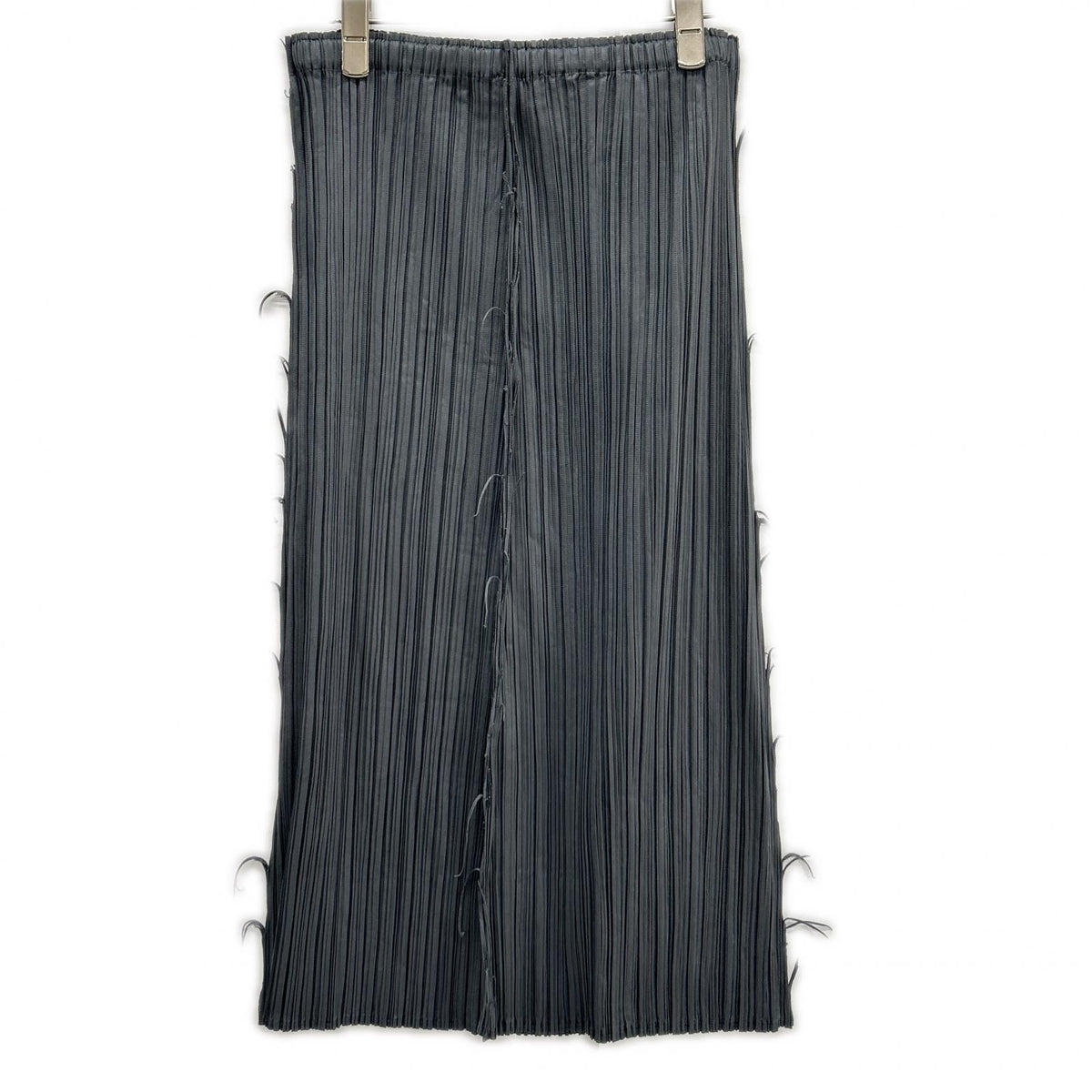 PLEATS PLEASE PP31-JG207 Gray Raw-Edge Design Long Skirt