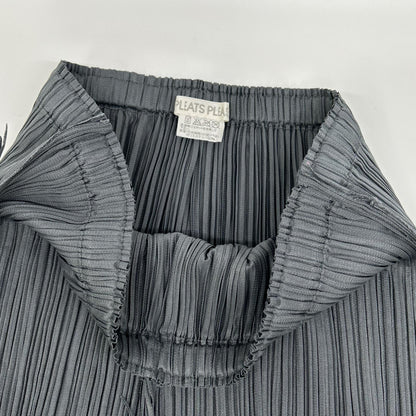 PLEATS PLEASE PP31-JG207 Gray Raw-Edge Design Long Skirt