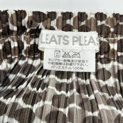 PLEATS PLEASE プリーツプリーズ PP12-JG511 ブラウン×ホワイト ドット柄ロングスカート スカート