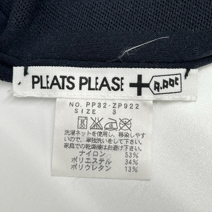 PLEATS PLEASE プリーツプリーズ PP32-ZP922 ブラック モックネックストレッチ半袖ニット トップス