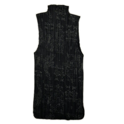 PLEATS PLEASE プリーツプリーズ PP41-JK721 ブラック チャイニーズ柄モックネックノースリーブトップス トップス