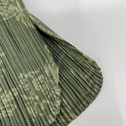 PLEATS PLEASE プリーツプリーズ PP41-JK721 グリーン チャイニーズ柄モックネックノースリーブトップス トップス
