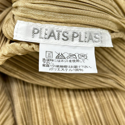 PLEATS PLEASE プリーツプリーズ PP41-JK721 ベージュ チャイニーズ柄モックネックノースリーブトップス トップス