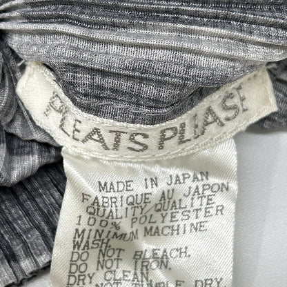 PLEATS PLEASE プリーツプリーズ PP84-JK904 グレー 総柄モックネック長袖カットソー トップス