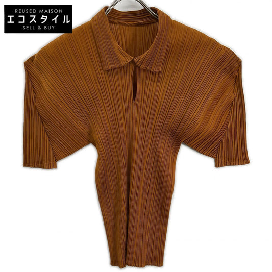 【SALE】 PLEATS PLEASE プリーツプリーズ PP91-JK075 オレンジ ショートスリーブシャツブラウス トップス