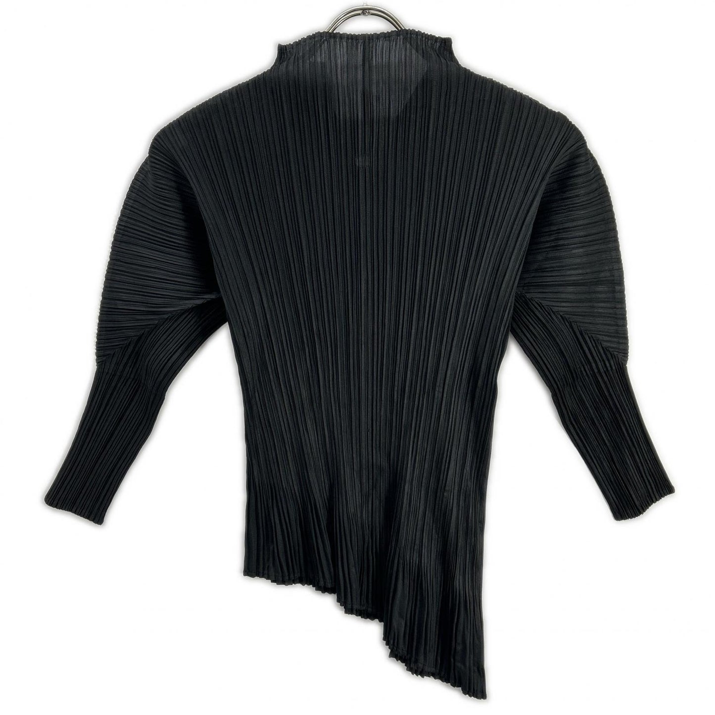PLEATS PLEASE プリーツプリーズ PP51-JK863 ブラック 7分袖アシンメトリーカットソー トップス