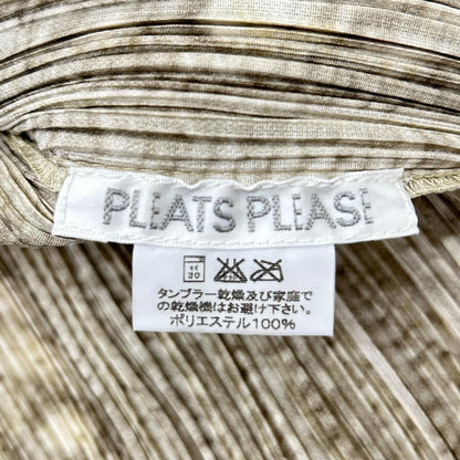 PLEATS PLEASE プリーツプリーズ PP64-JE432 アイボリー ニットプリントタートルネックノースリーブジップアップ トップス