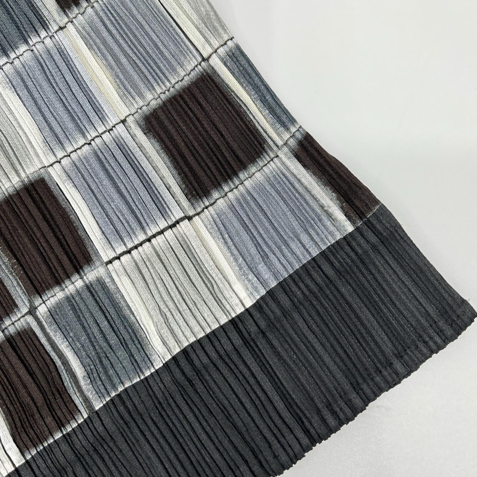 PLEATS PLEASE プリーツプリーズ PP41-JK662 グレー タイルプリントモックネック長袖カットソー トップス