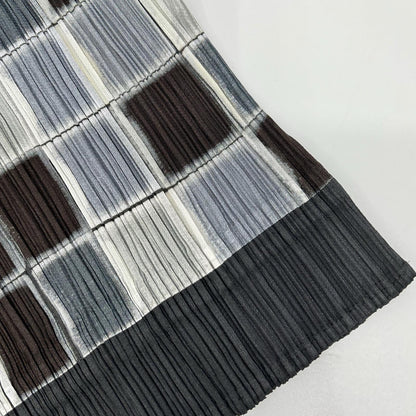 PLEATS PLEASE プリーツプリーズ PP41-JK662 グレー タイルプリントモックネック長袖カットソー トップス