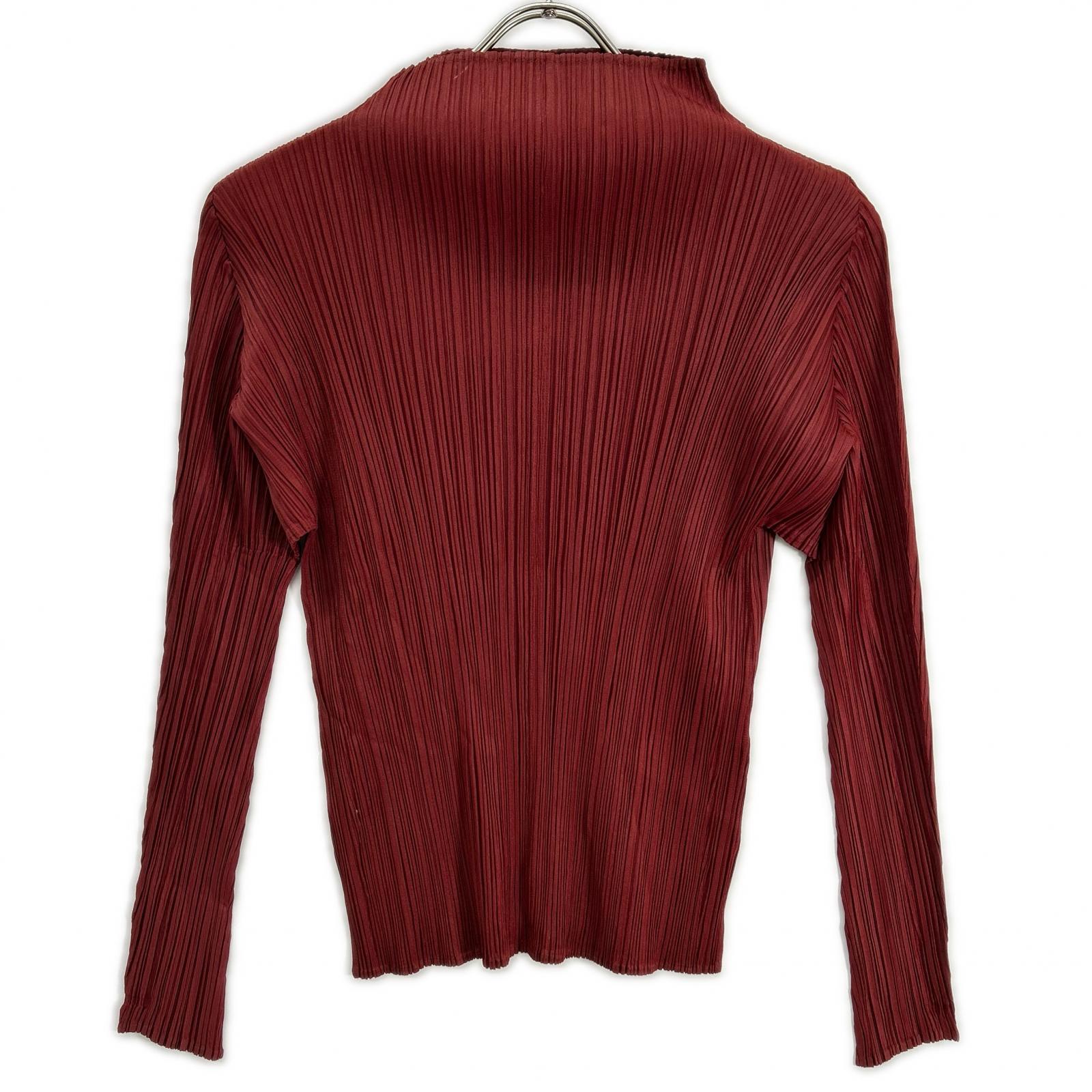 PLEATS PLEASE プリーツプリーズ PP33-JK182 レッド モックネック長袖カットソー トップス
