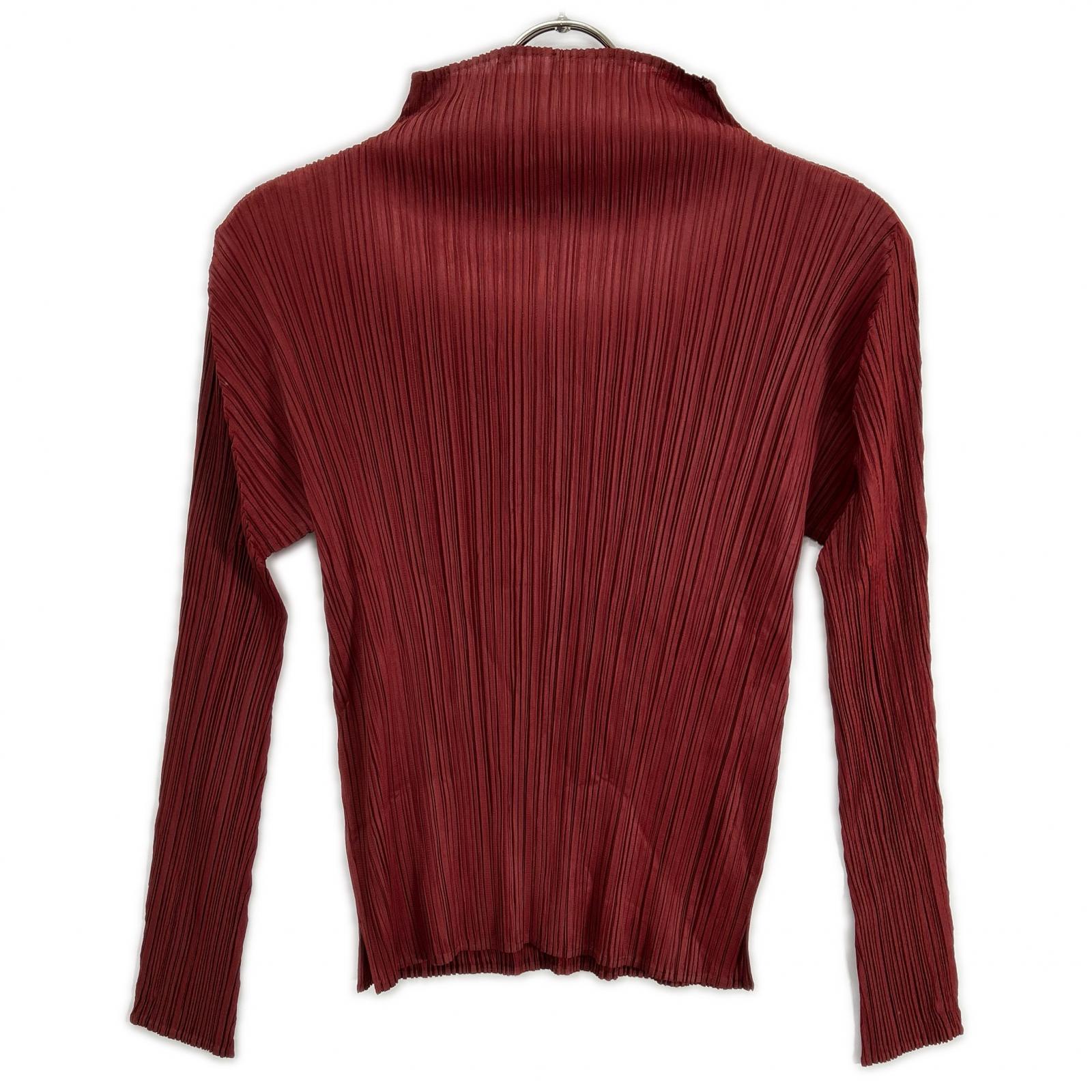 PLEATS PLEASE プリーツプリーズ PP33-JK182 レッド モックネック長袖カットソー トップス