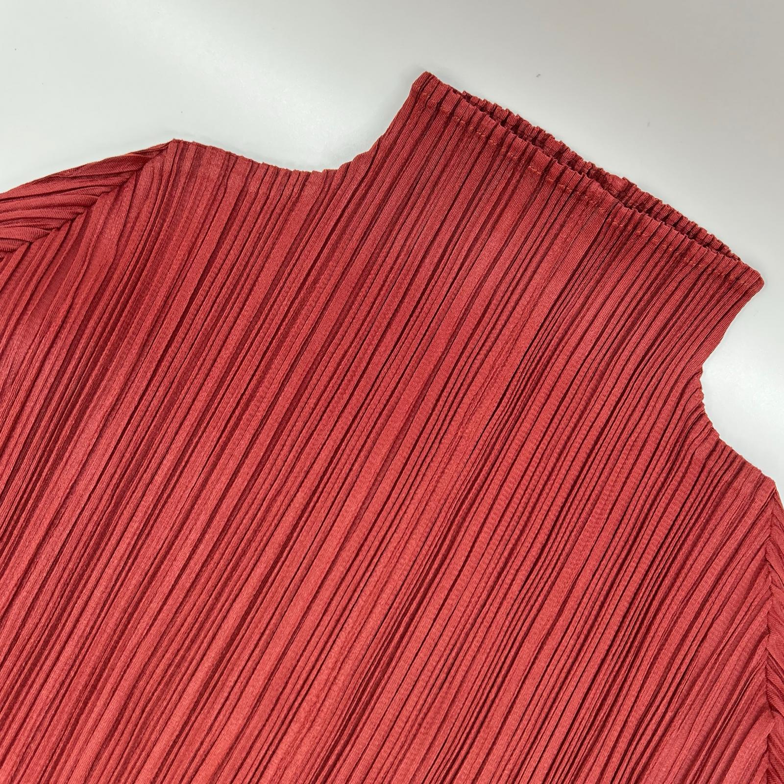 PLEATS PLEASE プリーツプリーズ PP33-JK182 レッド モックネック長袖カットソー トップス