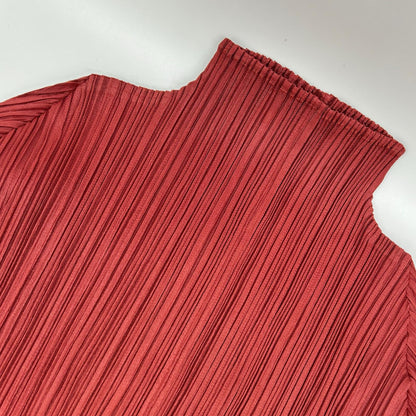 PLEATS PLEASE プリーツプリーズ PP33-JK182 レッド モックネック長袖カットソー トップス
