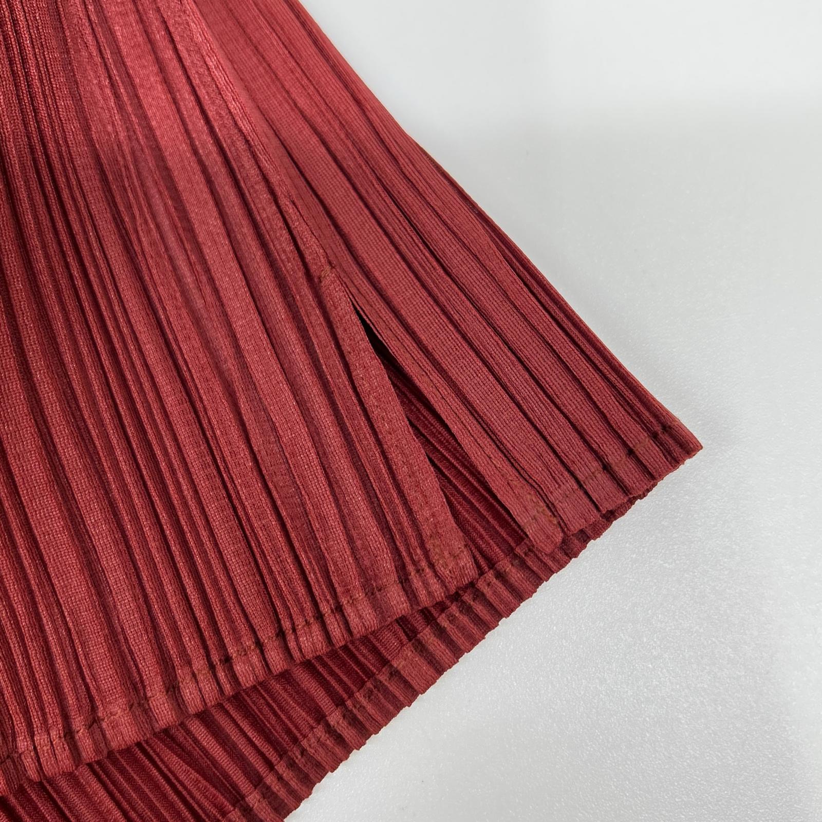 PLEATS PLEASE プリーツプリーズ PP33-JK182 レッド モックネック長袖カットソー トップス