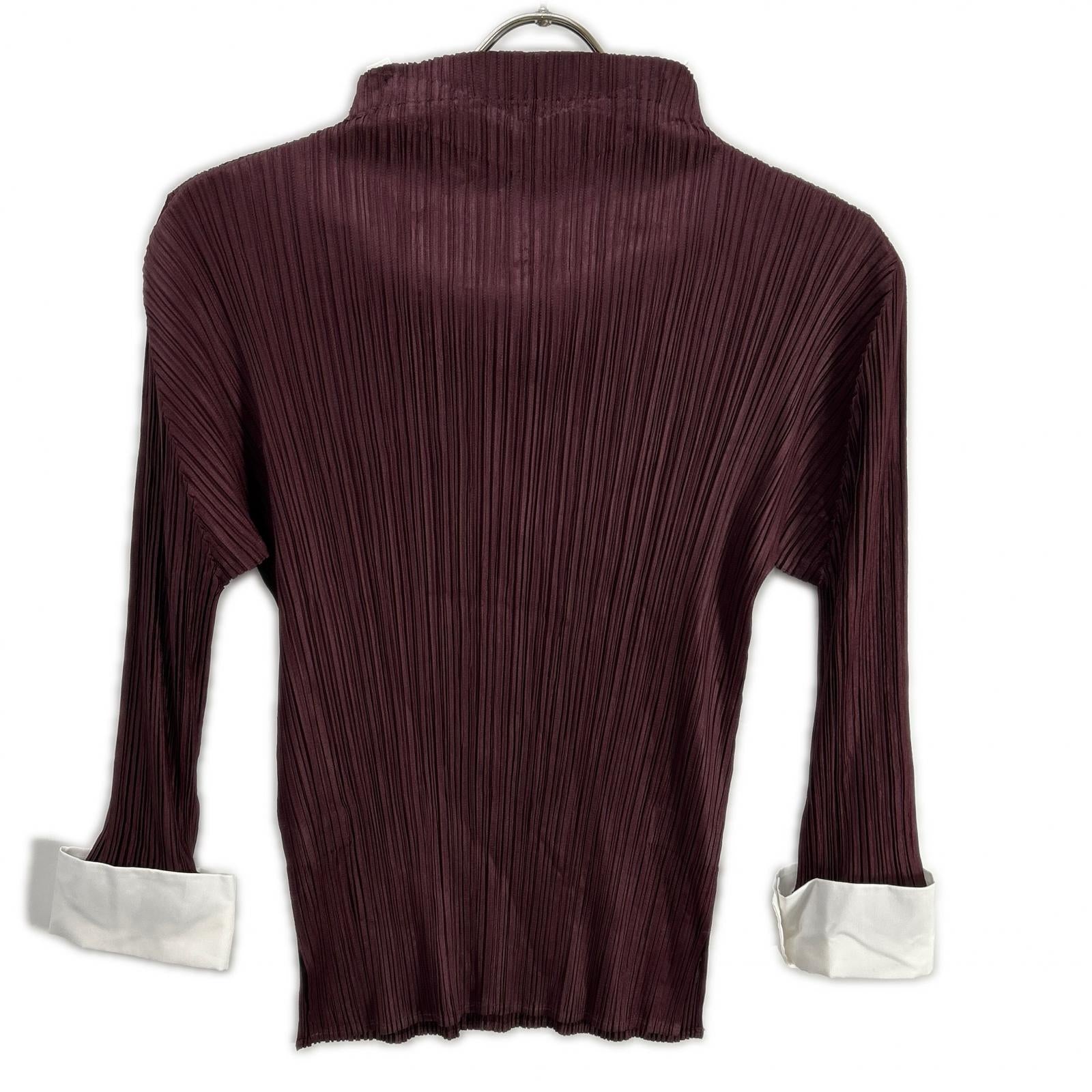 PLEATS PLEASE プリーツプリーズ PP43-JK141 レッド カラー付き長袖カットソー トップス