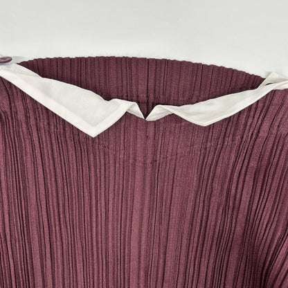 PLEATS PLEASE プリーツプリーズ PP43-JK141 レッド カラー付き長袖カットソー トップス