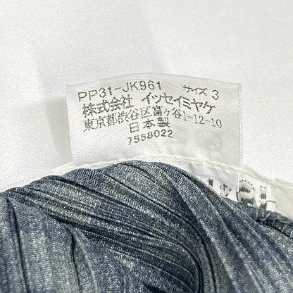 PLEATS PLEASE プリーツプリーズ PP31-JK961 グレー 市松柄モックネック長袖カットソー トップス