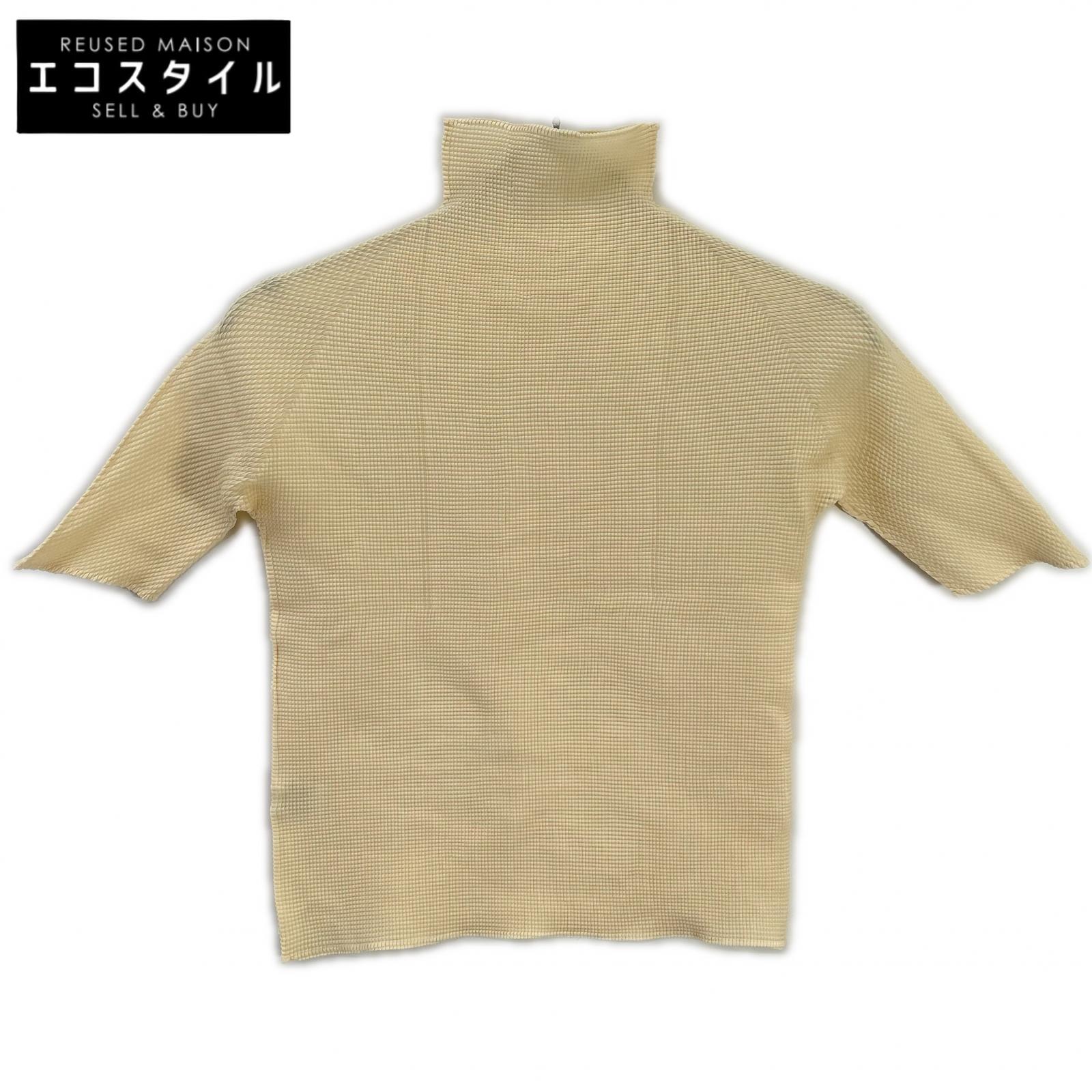 PLEATS PLEASE プリーツプリーズ PP01-FK918 アイボリー モックネックショートスリーブカットソー トップス