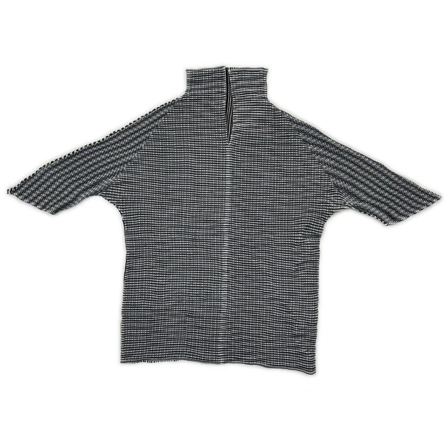 PLEATS PLEASE プリーツプリーズ PP16-FJ211 ブラック ストライプ切替モックネックショートスリーブカットソー トップス
