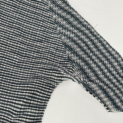 【SALE】 PLEATS PLEASE プリーツプリーズ PP16-FJ211 ブラック ストライプ切替モックネックショートスリーブカットソー トップス