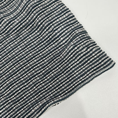 PLEATS PLEASE プリーツプリーズ PP16-FJ211 ブラック ストライプ切替モックネックショートスリーブカットソー トップス