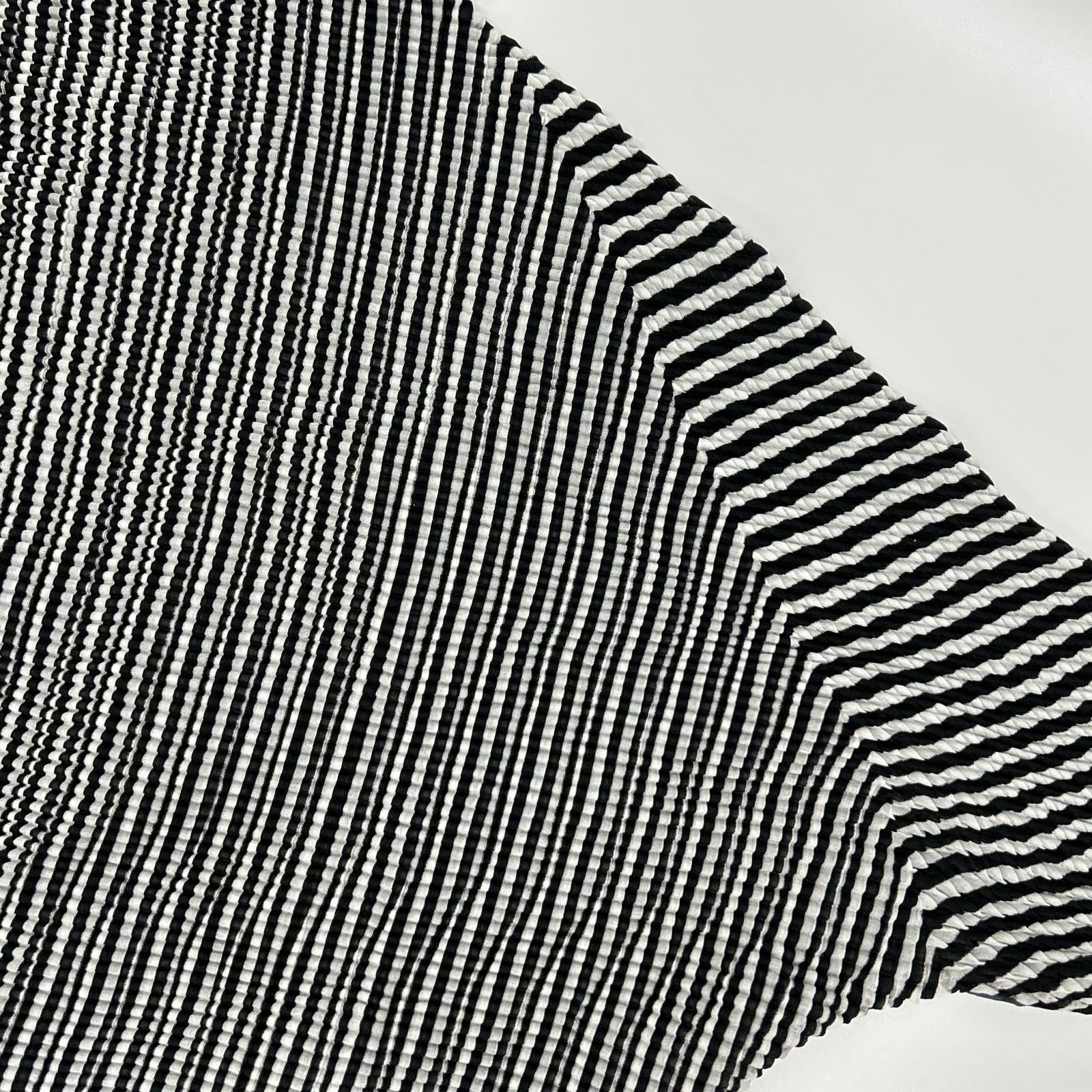 PLEATS PLEASE プリーツプリーズ PP16-FJ211 ブラック ストライプ切替モックネックショートスリーブカットソー トップス
