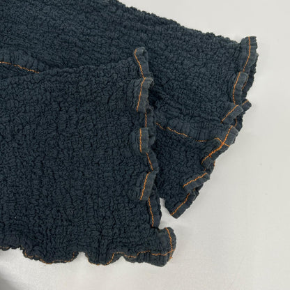 MeISSEYMIYAKE ミーイッセイミヤケ MI54-FO109 ブルー シュリンク加工ステッチデザインカーディガン トップス